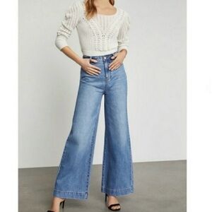 BCBGeneration High Rise Wide Leg Trouser Jeans in Roaring Blue Wash (11/30)